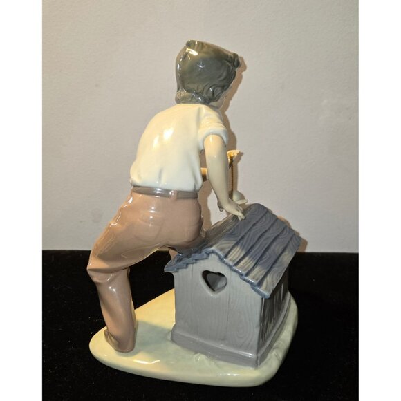 Lladro Boy With Dog Porcelain Figurine 5797, Spain, MINT, 8" has orig box - Picture 4 of 13